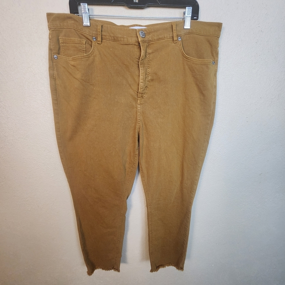 LOFT Dijon Yellow Denim Ankle Pants Size 34 Waist (18) 8147